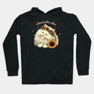 Tired of This Sh!t White Kitty Cat Hoodie